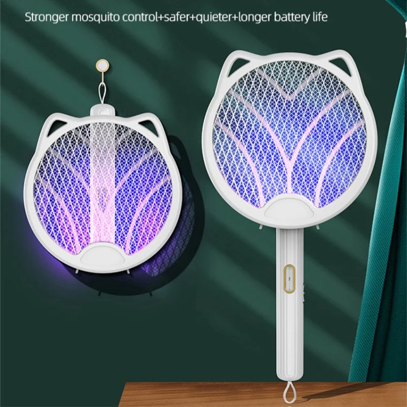 Raquete elétrica de mosquitos, lâmpada mata-mosquitos, usb, dobrável, repelente de mosquitos, mata-moscas, luz UV