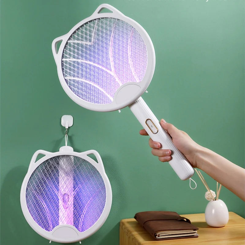 Raquete elétrica de mosquitos, lâmpada mata-mosquitos, usb, dobrável, repelente de mosquitos, mata-moscas, luz UV